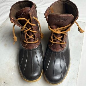 Sperry Dark Brown and Black Waterproof Duck Boot Shoes 🦆